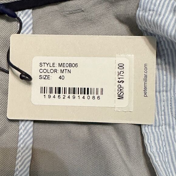 PETER MILLAR Pants Mens Size 40x36 Crown Pilot Flat Front Gray Golf Trouser - Picture 10 of 13